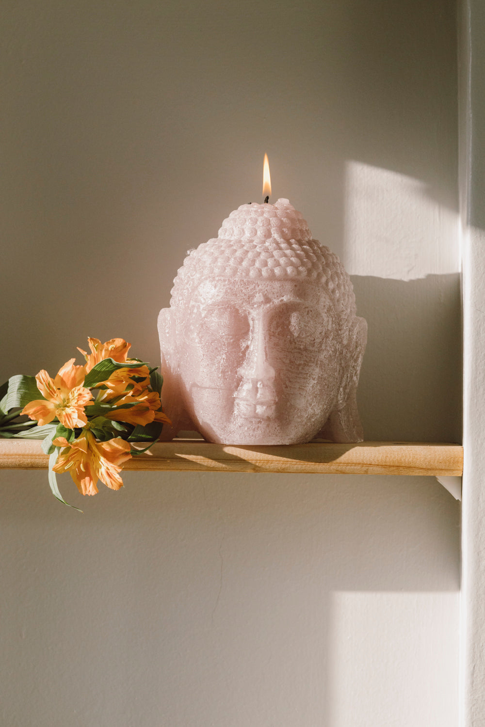 Figurine Buddha Head - White