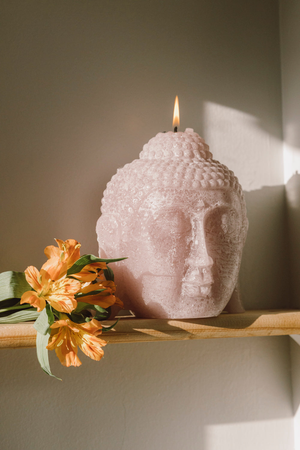 Figurine Buddha Head - Dusty Pink