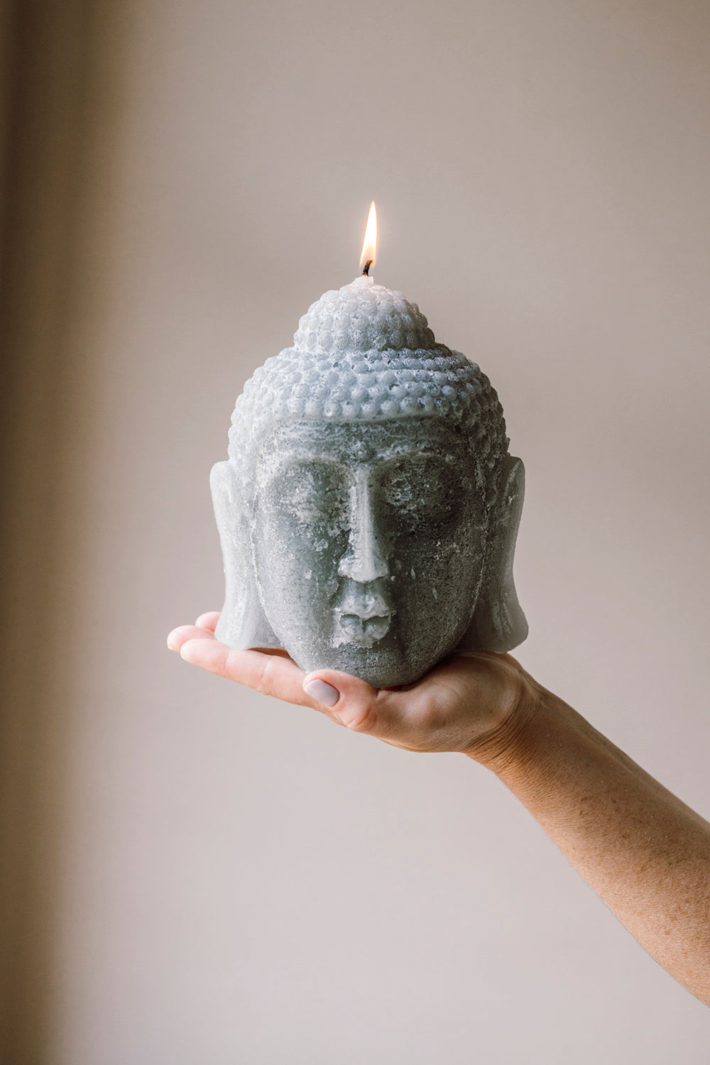Figurine Buddha Head - Grey
