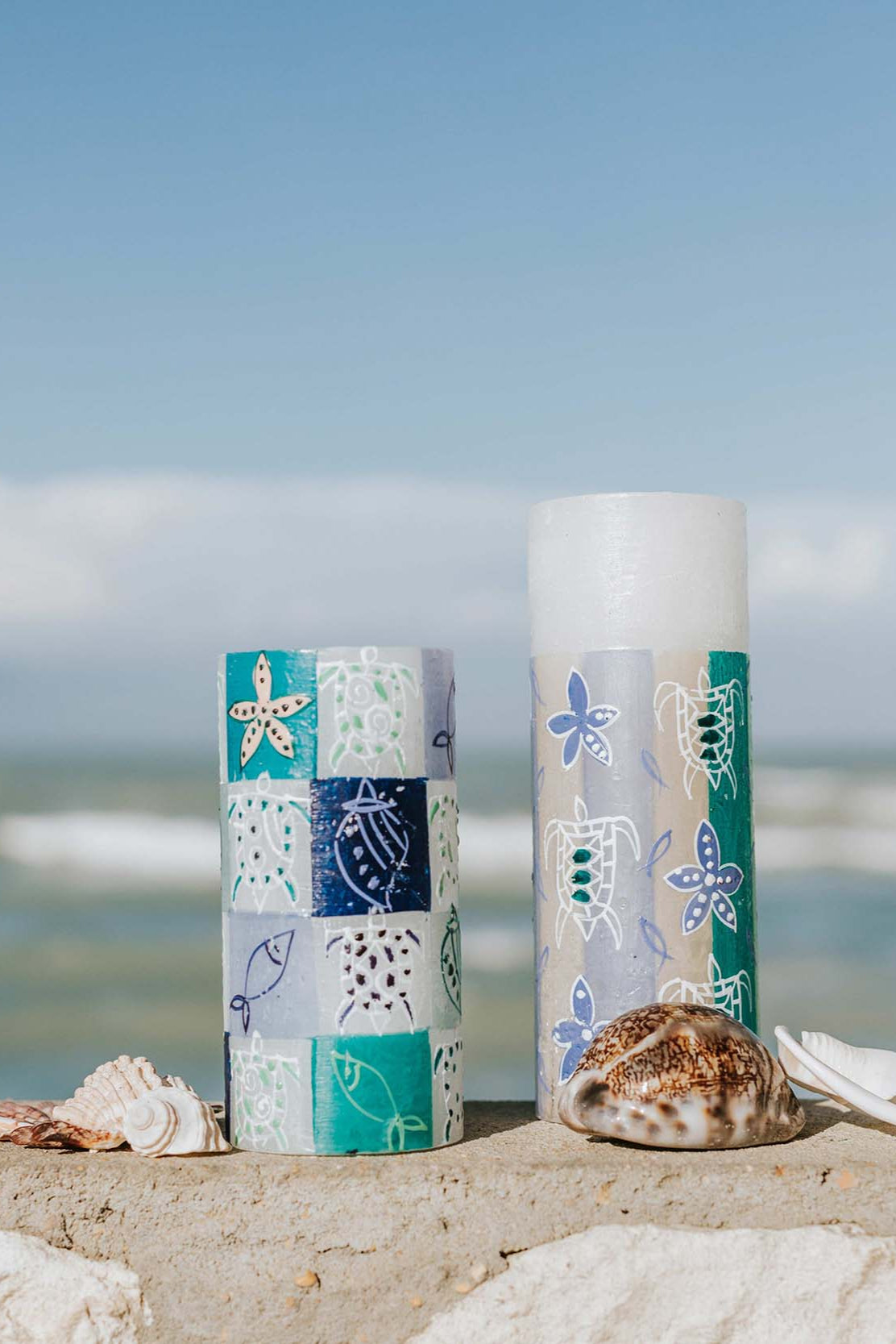 Frost Painted Pillar Candle - Arniston