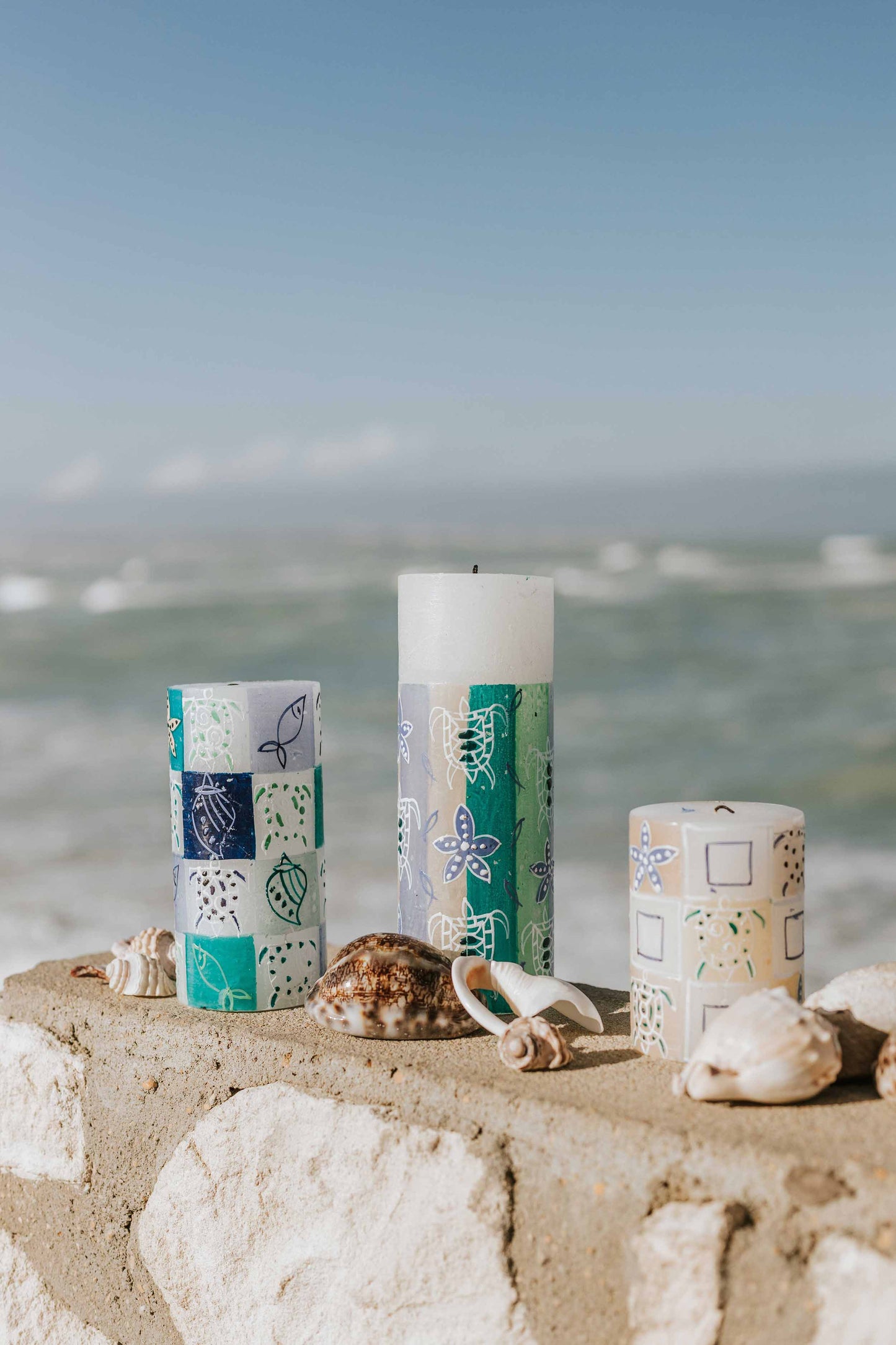 Frost Painted Pillar Candle - Arniston