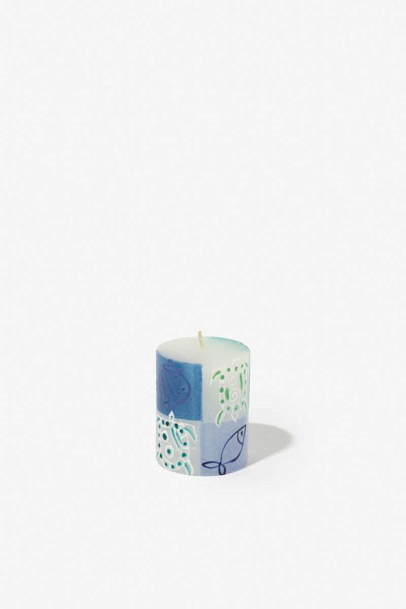 Frost Painted Pillar Candle - Arniston