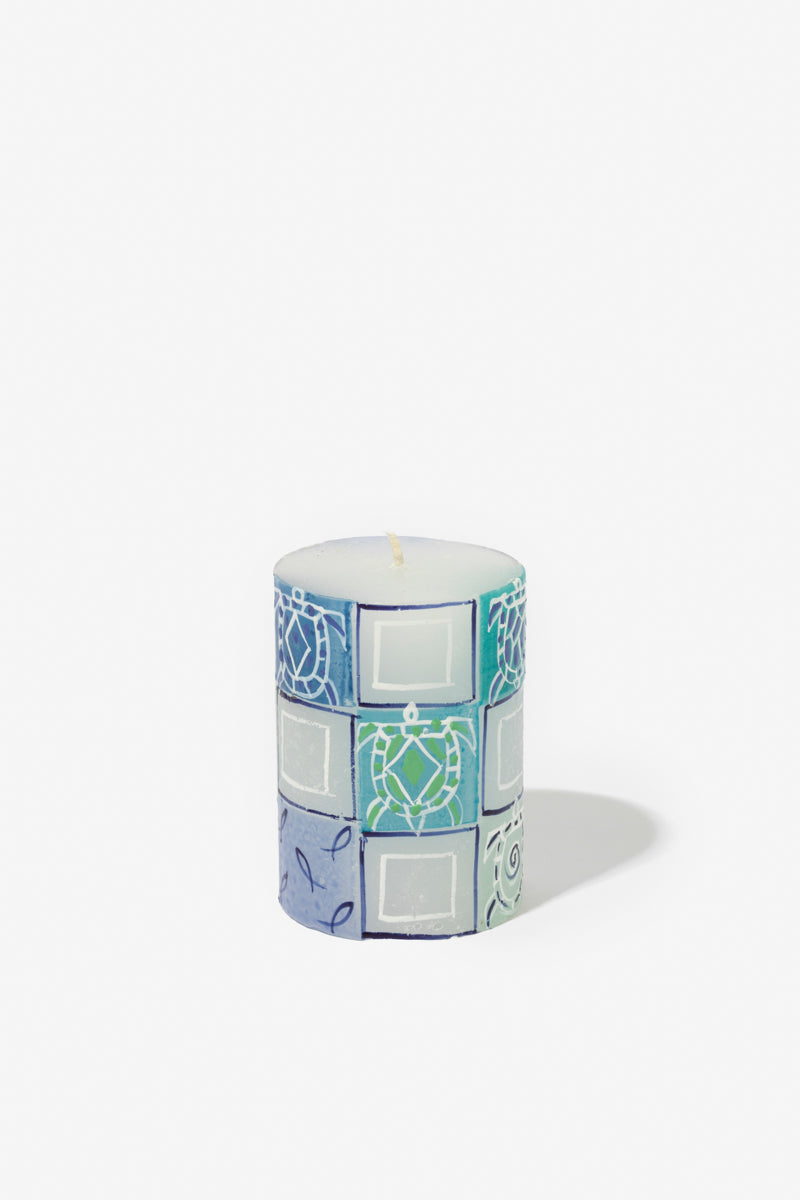 Frost Painted Pillar Candle - Arniston