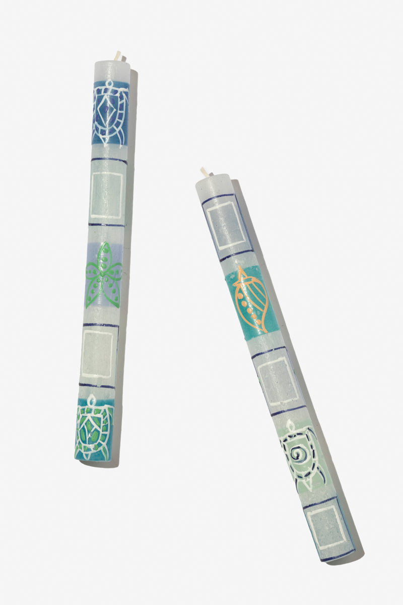 Frost Painted Dinner Candle Pair - Arniston