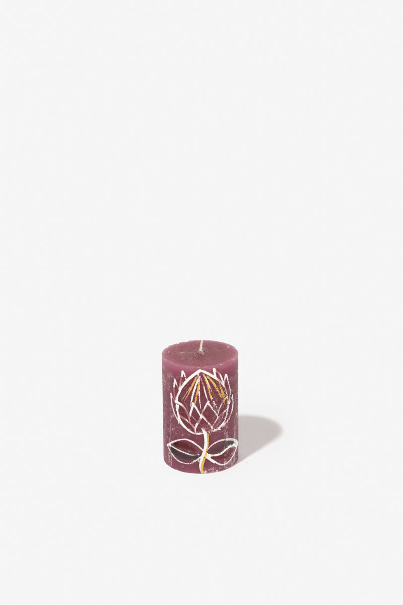 Frost Painted Pillar Candle - Fynbos