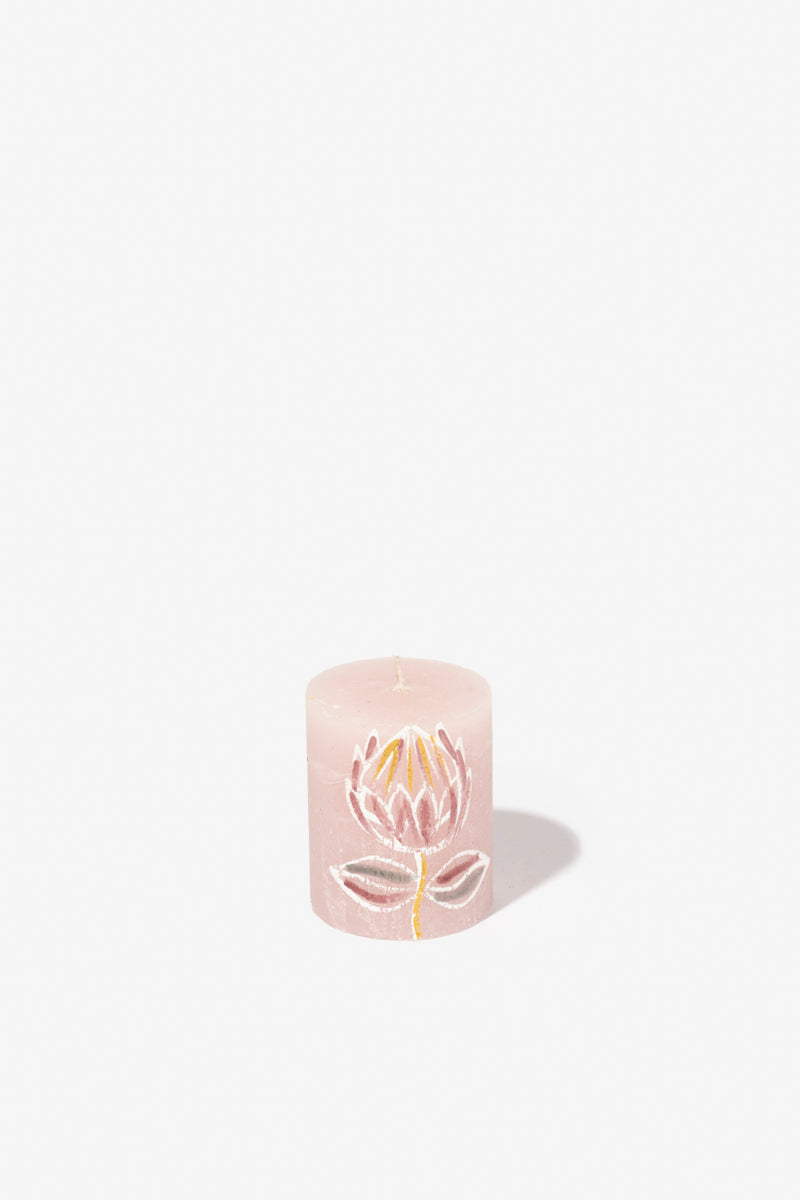 Frost Painted Pillar Candle - Fynbos