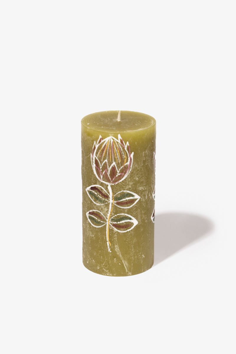 Frost Painted Pillar Candle - Fynbos