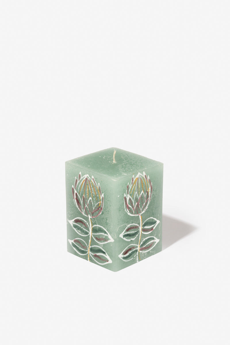 Frost Painted Cube Candle - Fynbos
