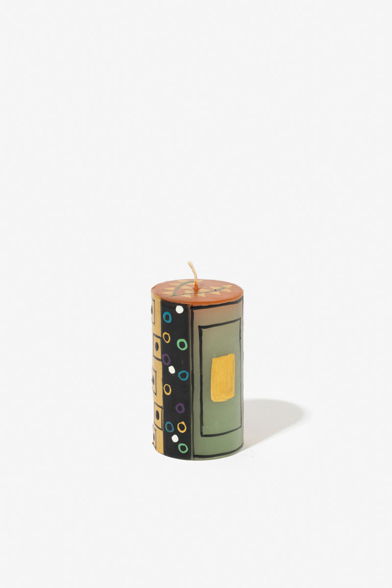 Hand Painted Pillar Candle - Ukukhanya Earth