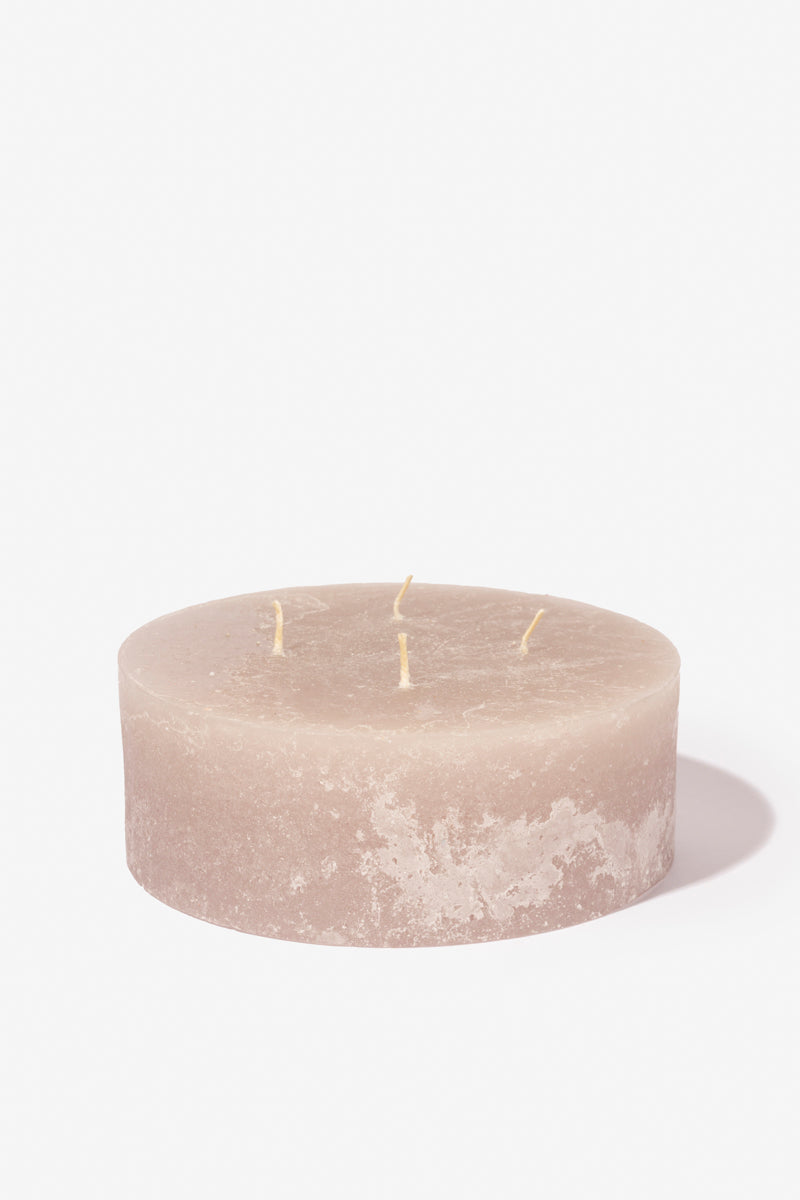 Plain Frost Pillar Candle - Mushroom