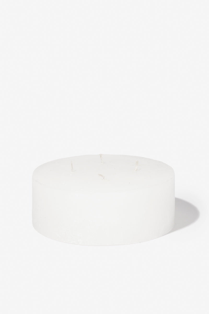 Plain Frost Pillar Candle - White
