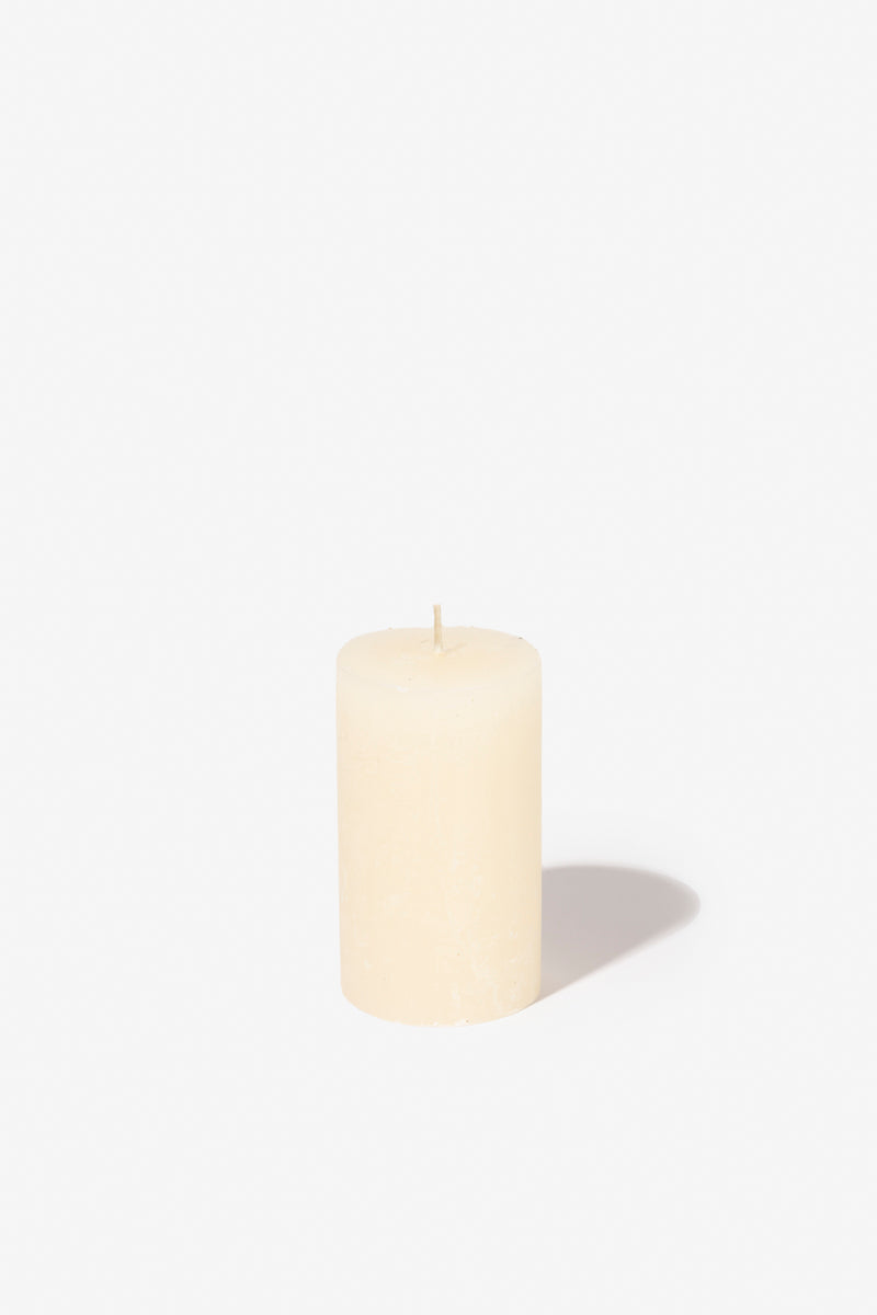 Plain Frost Pillar Candle - Cream
