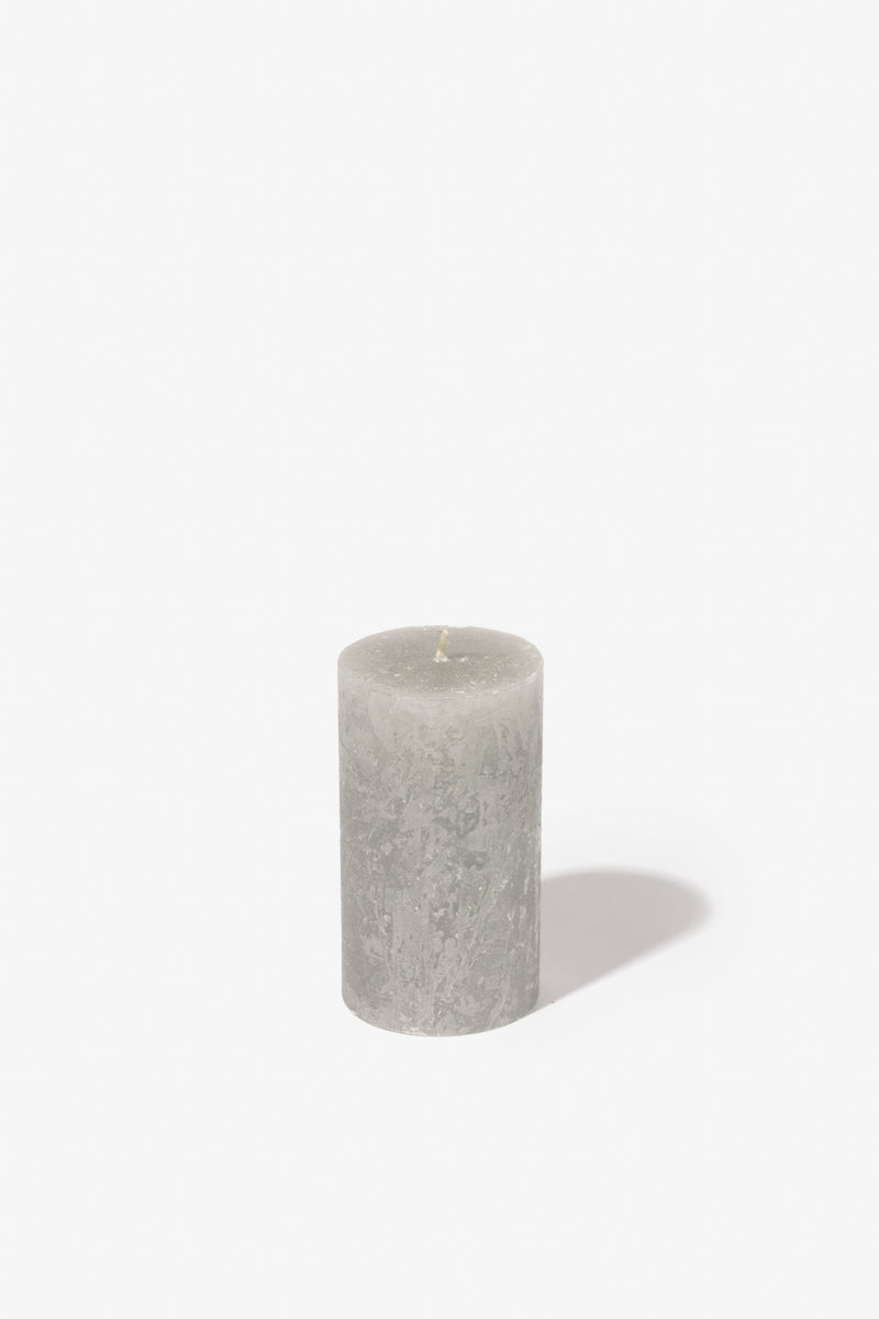 Plain Frost Pillar Candle - Grey