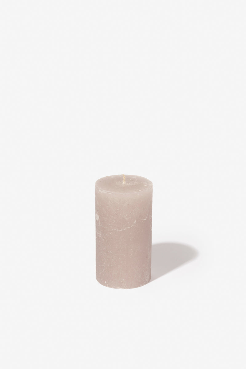 Plain Frost Pillar Candle - Mushroom