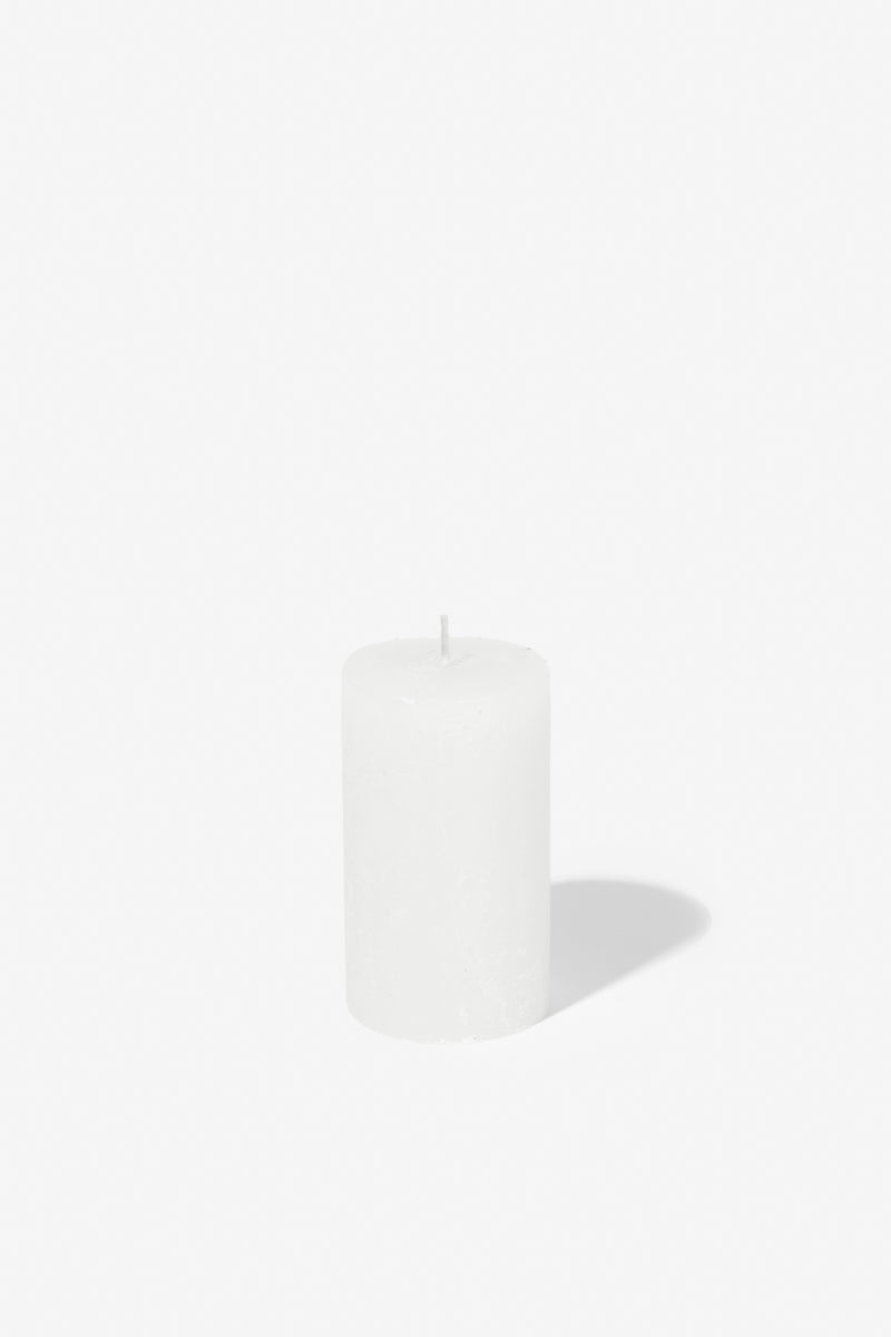 Plain Frost Pillar Candle - White