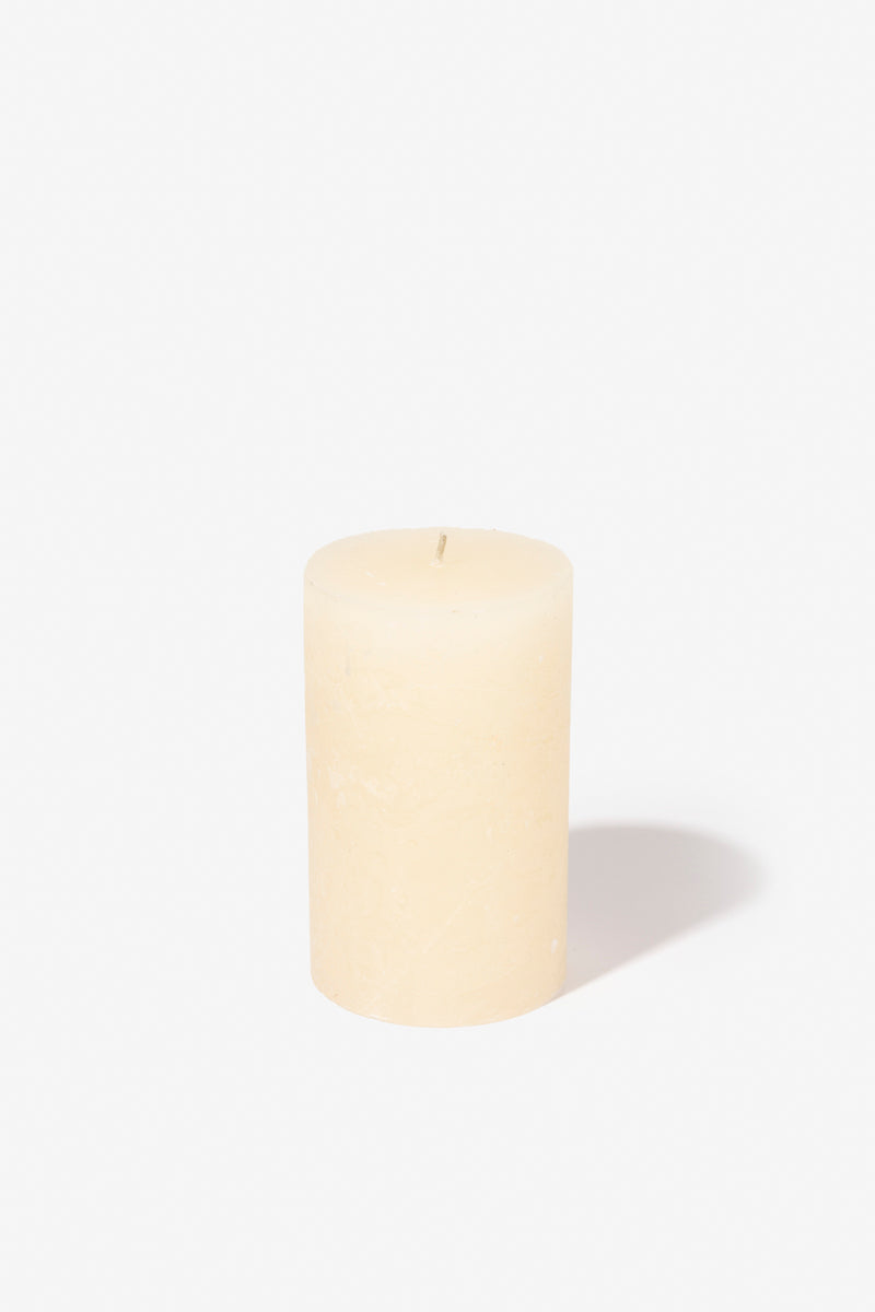 Plain Frost Pillar Candle - Cream