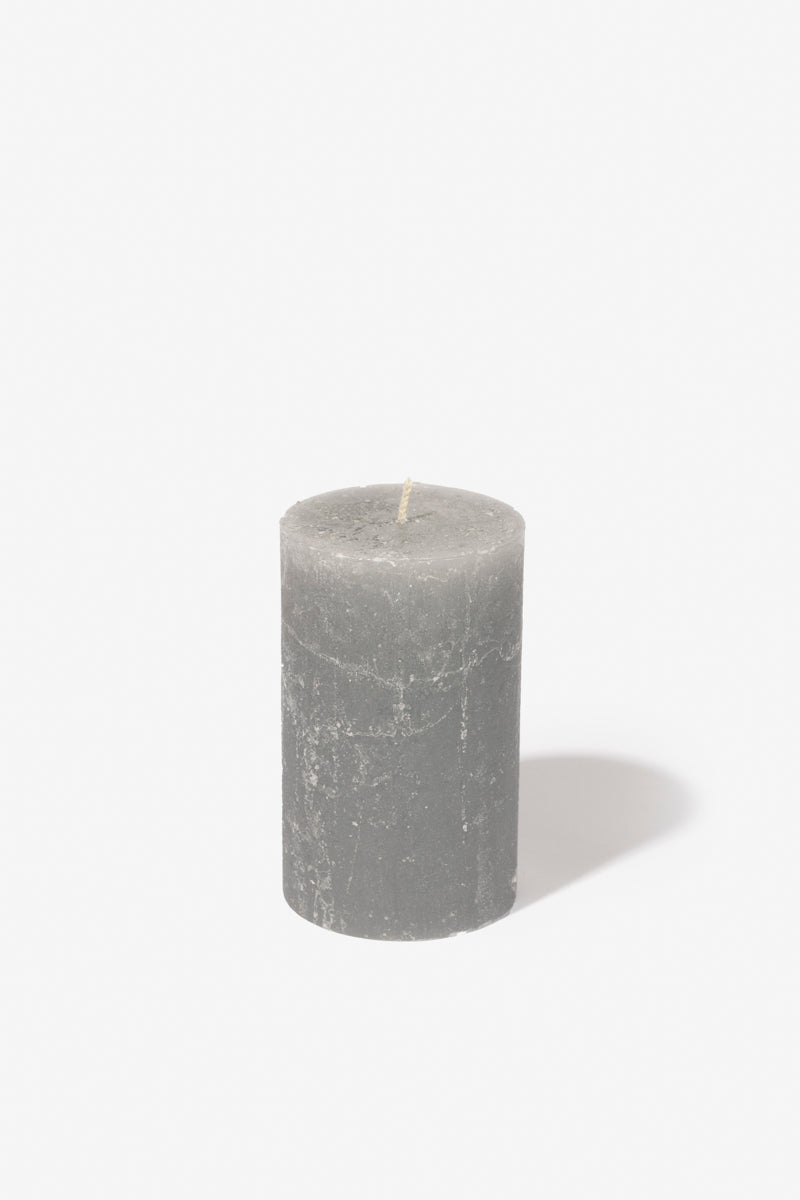 Plain Frost Pillar Candle - Grey