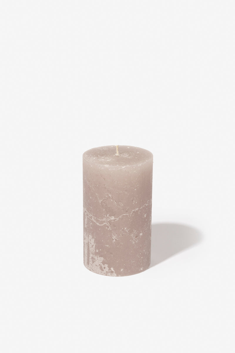 Plain Frost Pillar Candle - Mushroom