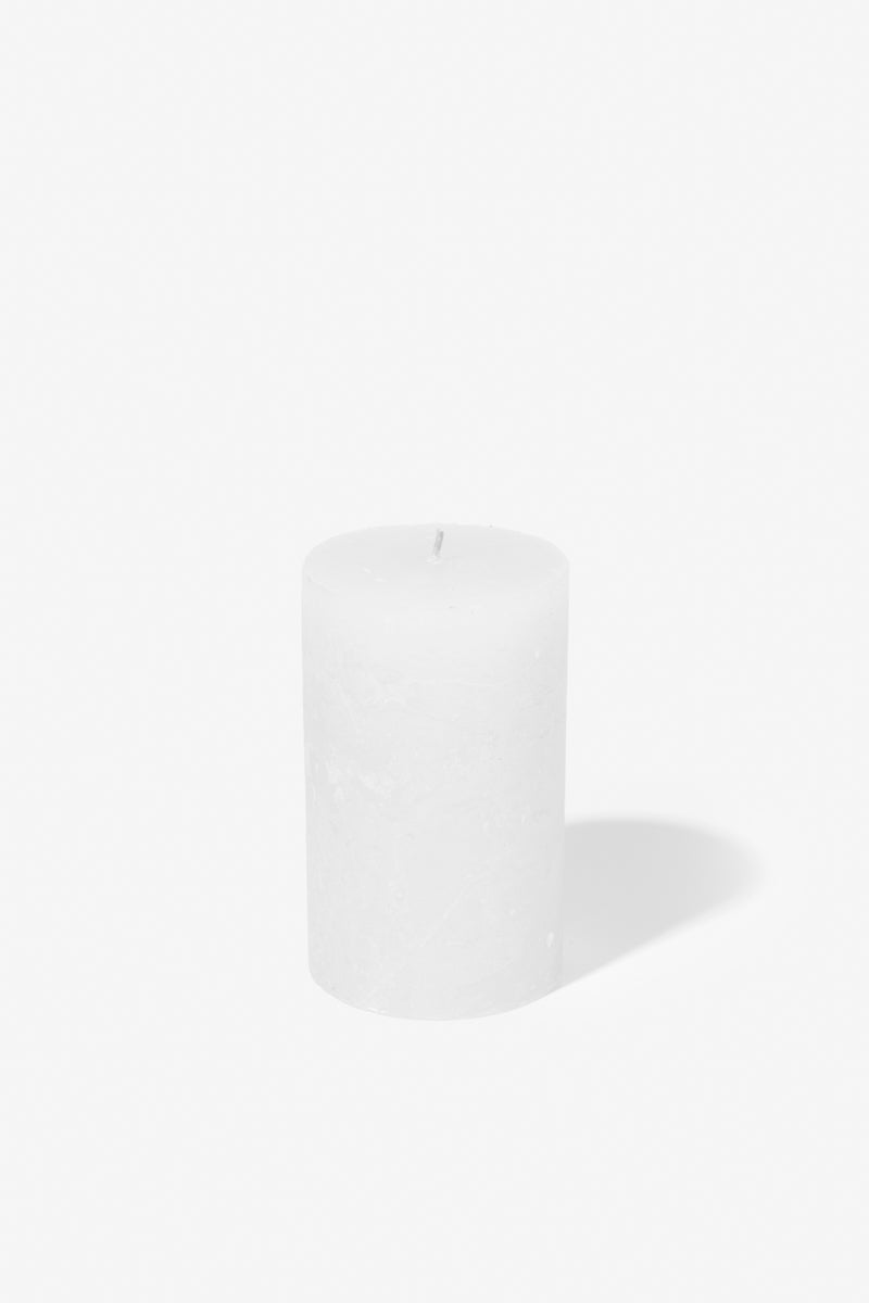 Plain Frost Pillar Candle - White