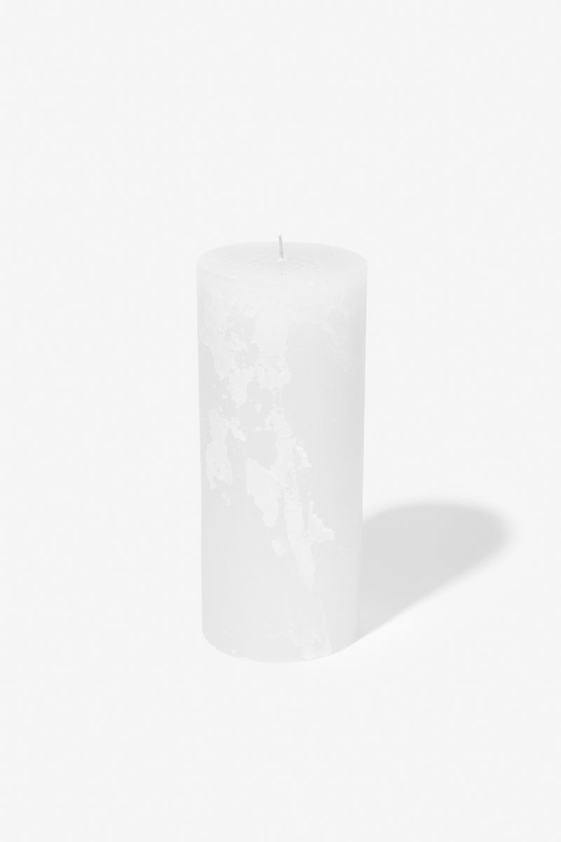 Plain Frost Pillar Candle - White