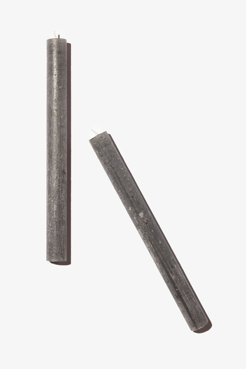 Plain Frost Dinner Candle - Charcoal