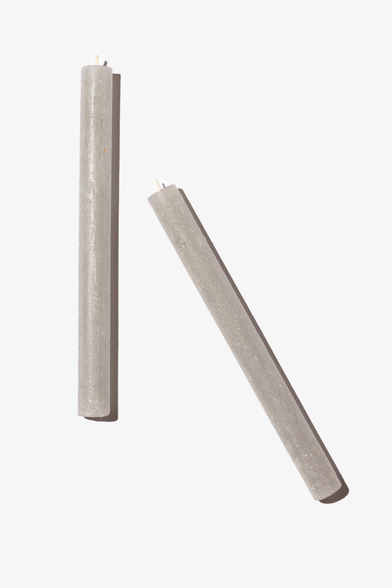 Plain Frost Dinner Candle - Grey