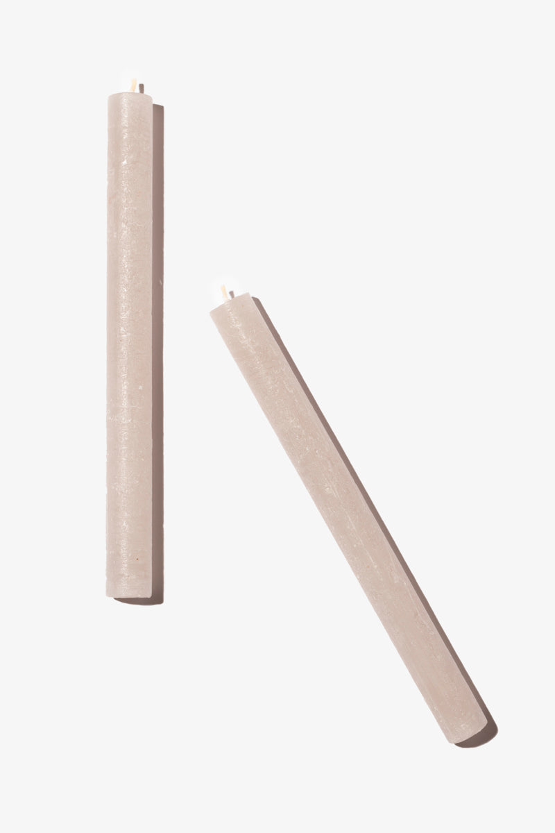 Plain Frost Dinner Candle - Mushroom