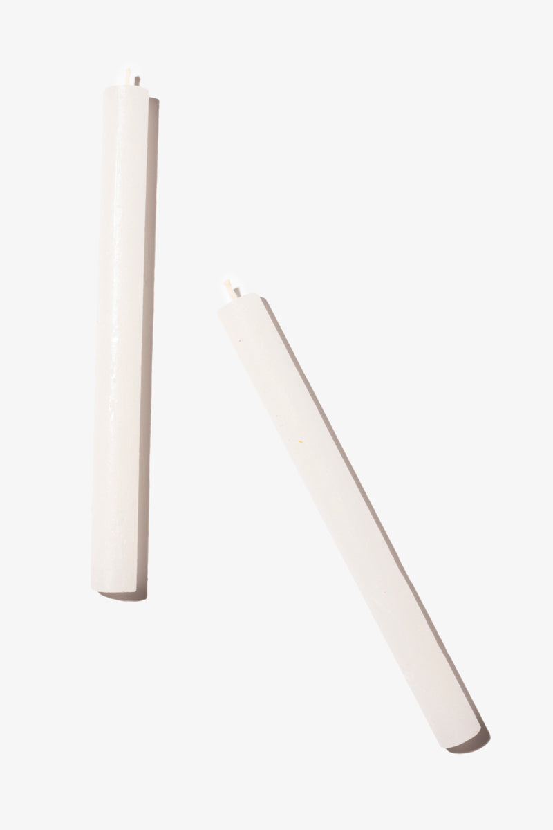 Plain Frost Dinner Candle - White