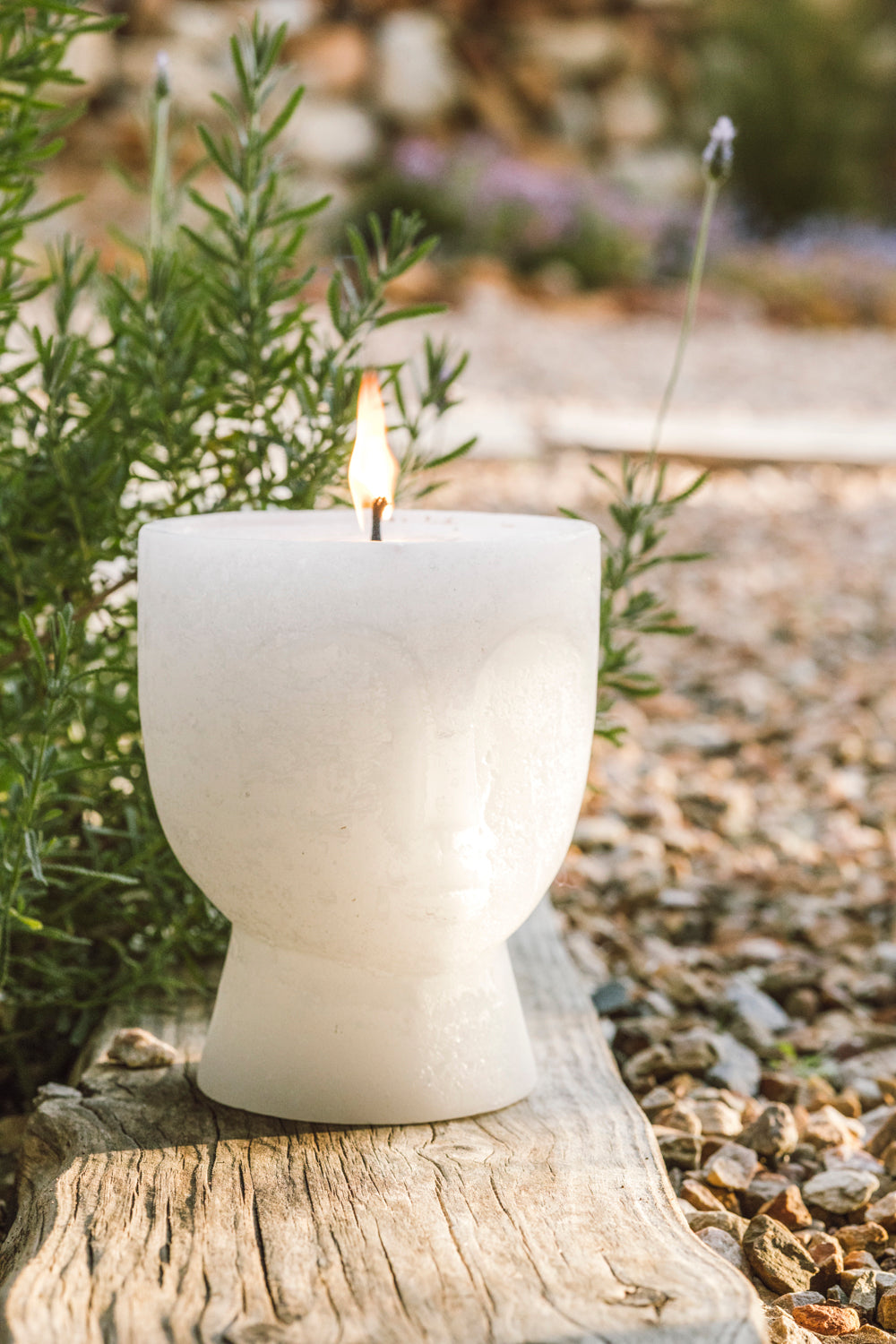 Plain Frost Outdoor Candle Bowl - Angie - Grey