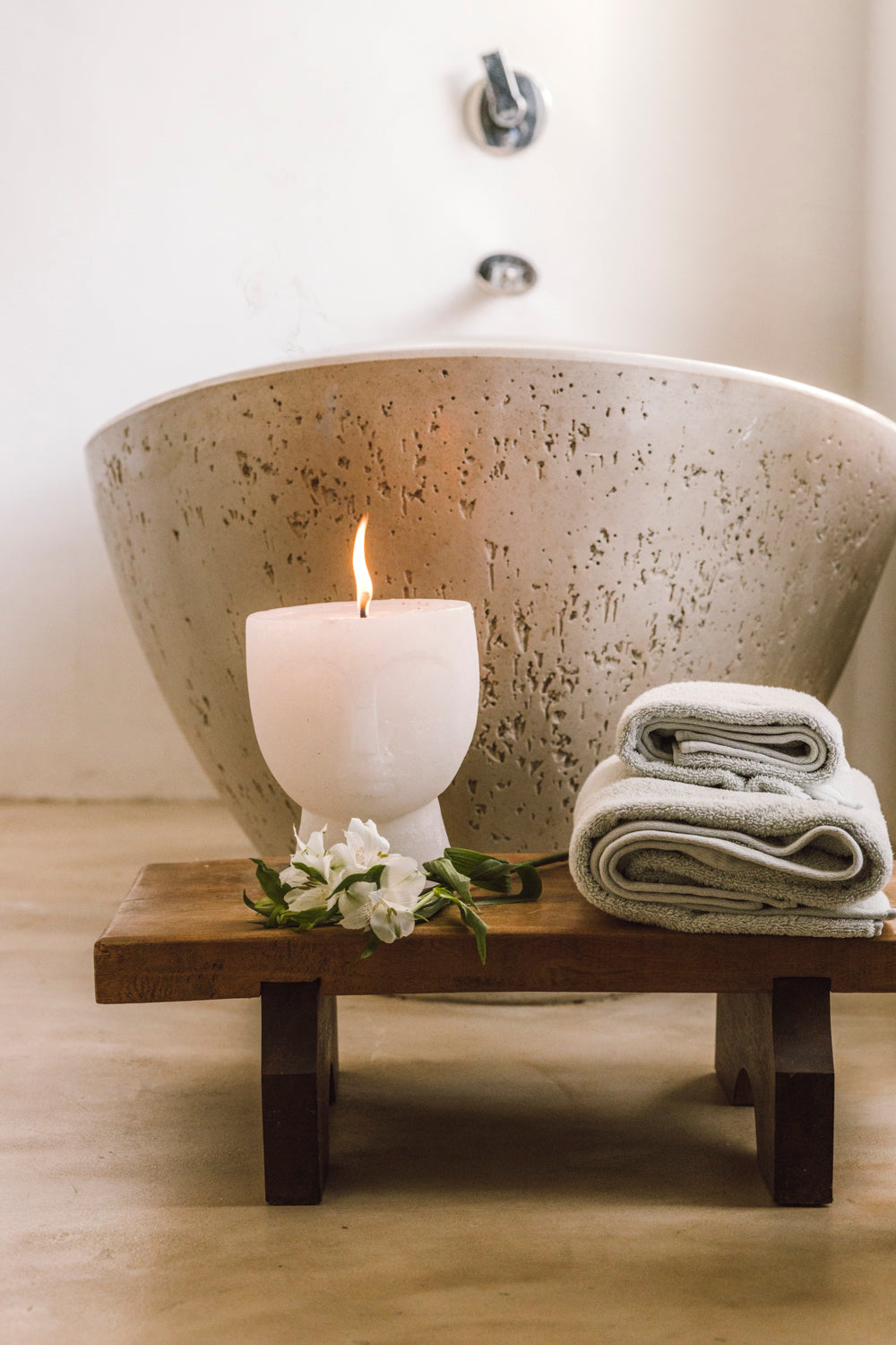 Plain Frost Outdoor Candle Bowl - Angie - Cream