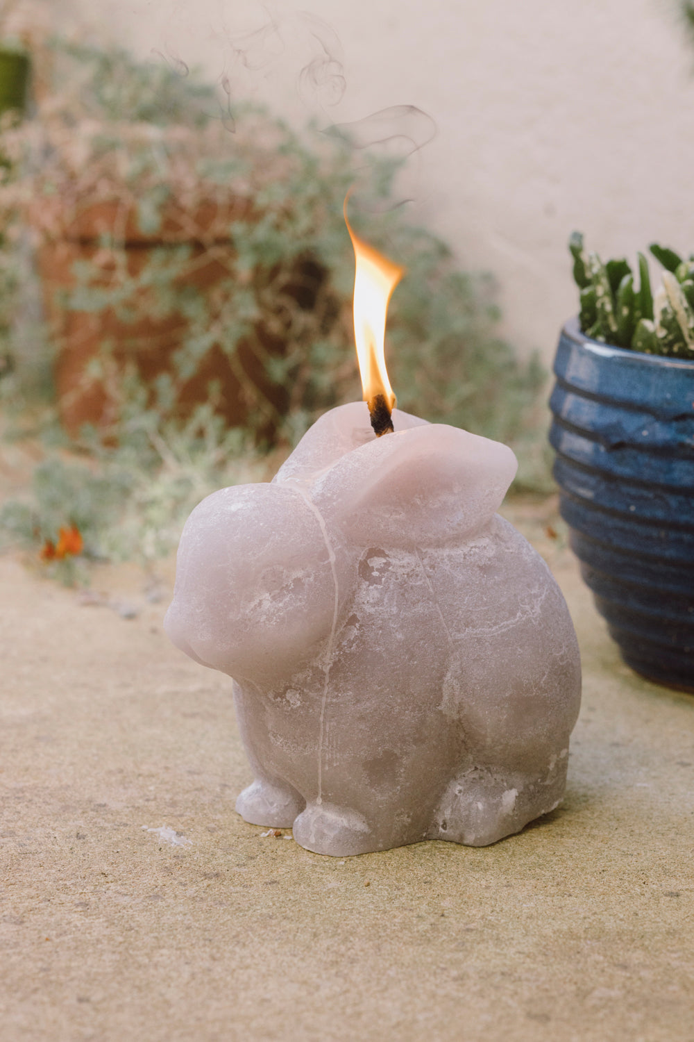 Plain Frost Outdoor Candle Bowl - Bunny Large - Cream