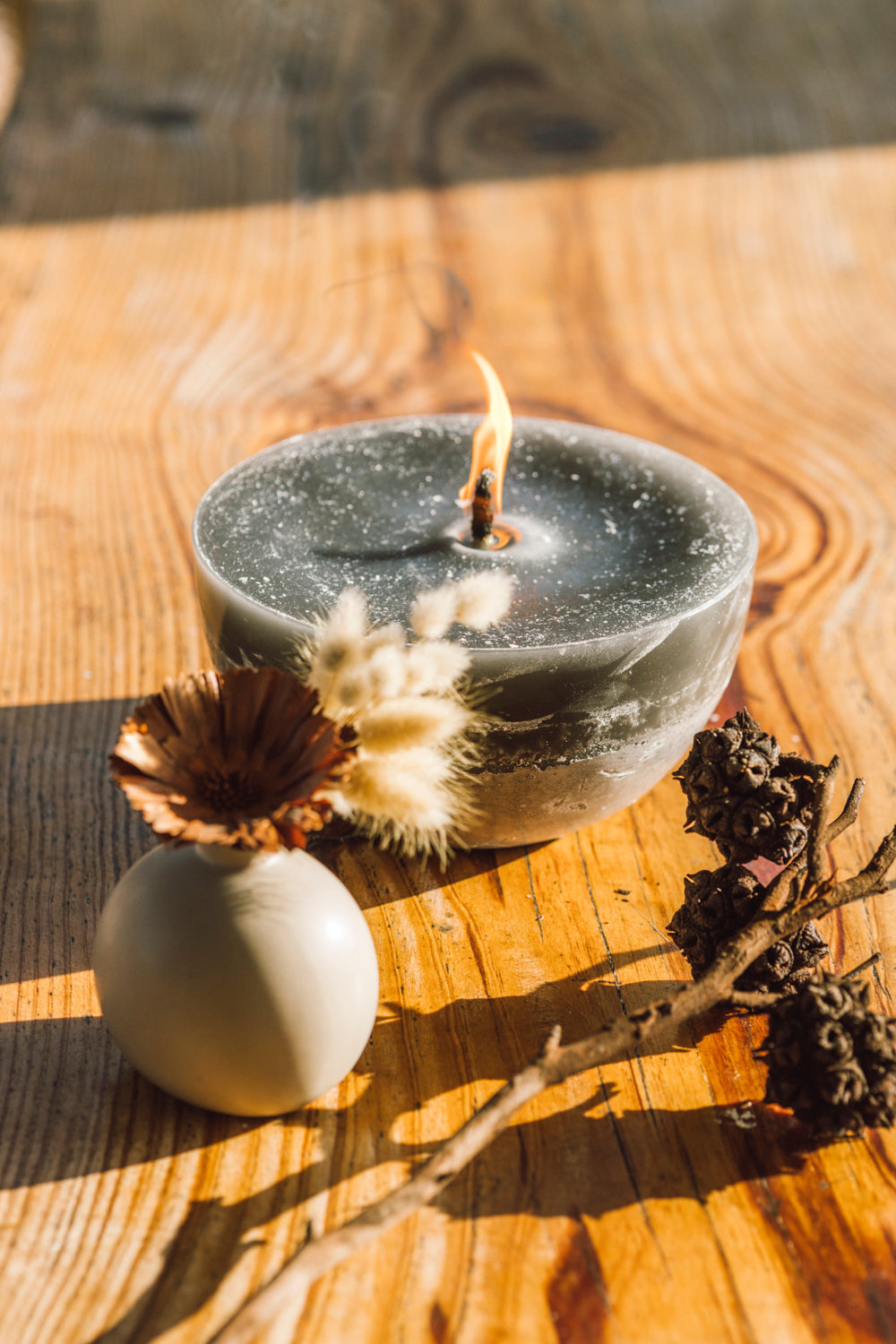 Plain Frost Outdoor Candle Bowl - Charcoal