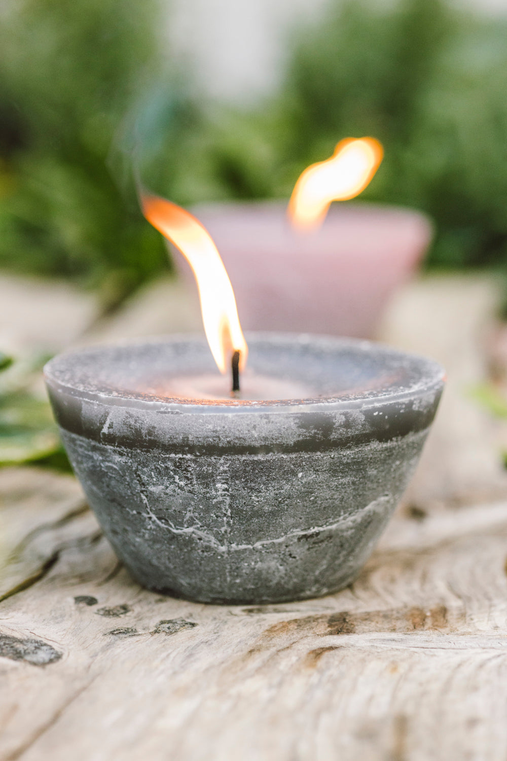 Plain Frost Outdoor Candle Bowl - Charcoal