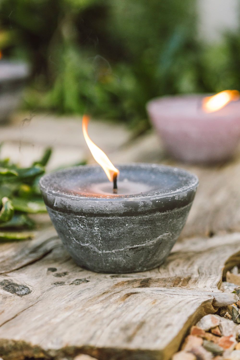 Plain Frost Outdoor Candle Bowl - White