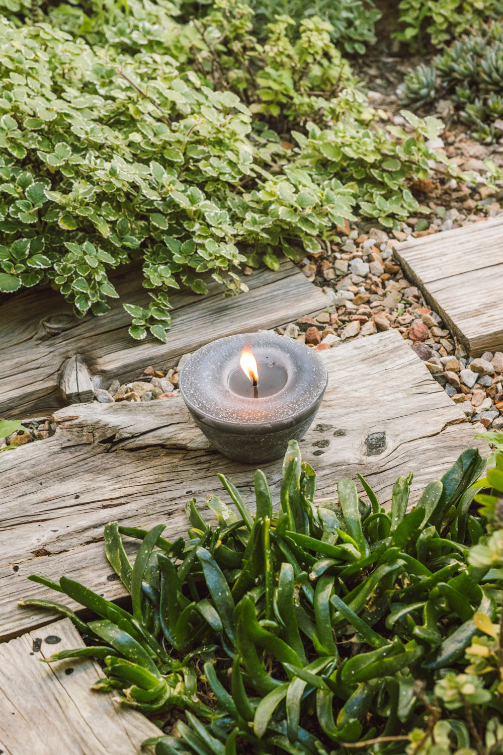 Plain Frost Outdoor Candle Bowl - Mushroom