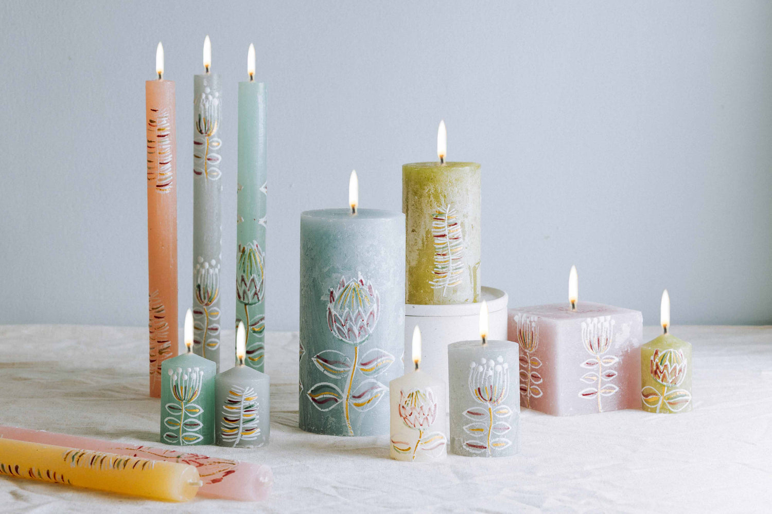 Frost Painted Candles