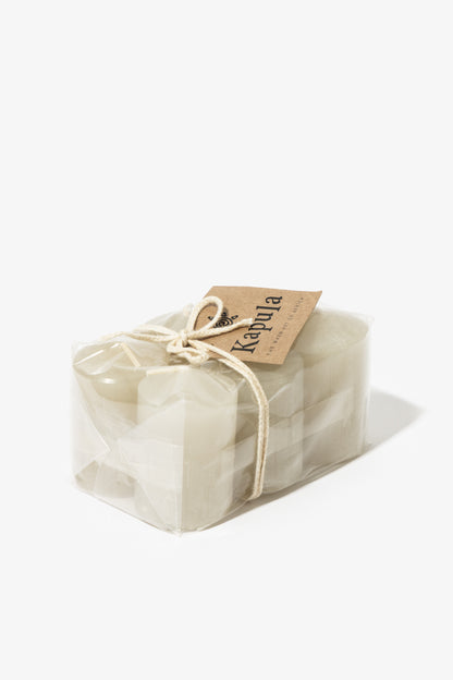 Pack of 6 Plain Frost Votive Candles – Sand