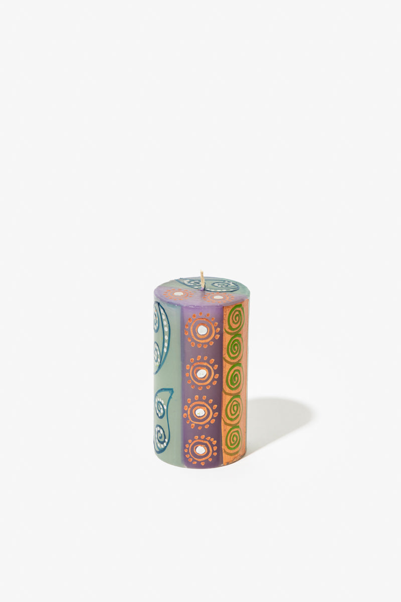 Hand Painted Pillar Candle - Sari