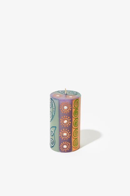 Hand Painted Pillar Candle - Sari