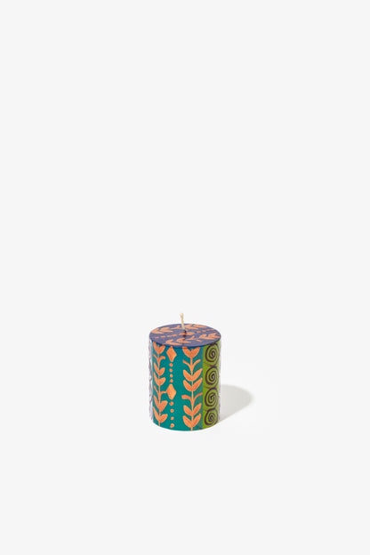 Hand Painted Pillar Candle - Sari