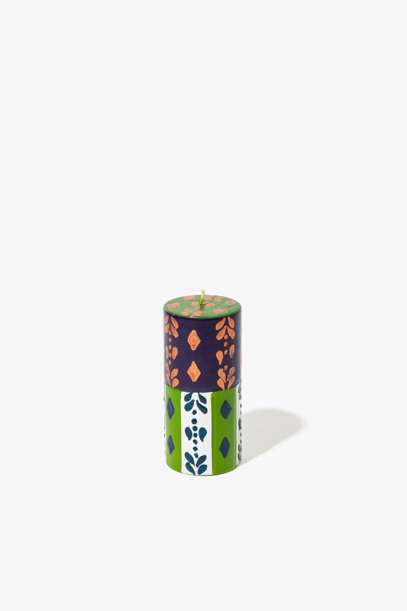 Hand Painted Pillar Candle - Sari