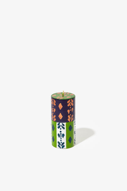 Hand Painted Pillar Candle - Sari