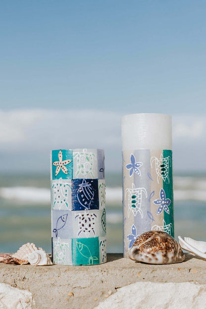Frost Painted Pillar Candle - Arniston