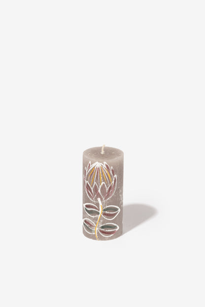 Frost Painted Pillar Candle - Fynbos