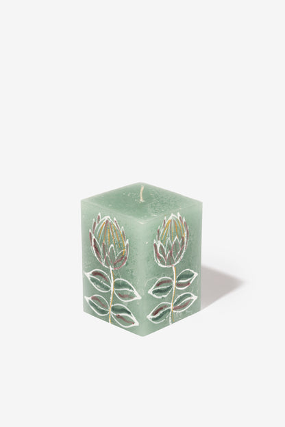 Frost Painted Cube Candle - Fynbos