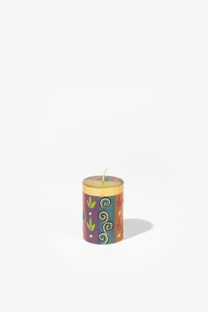Hand Painted Pillar Candle - African Mineral