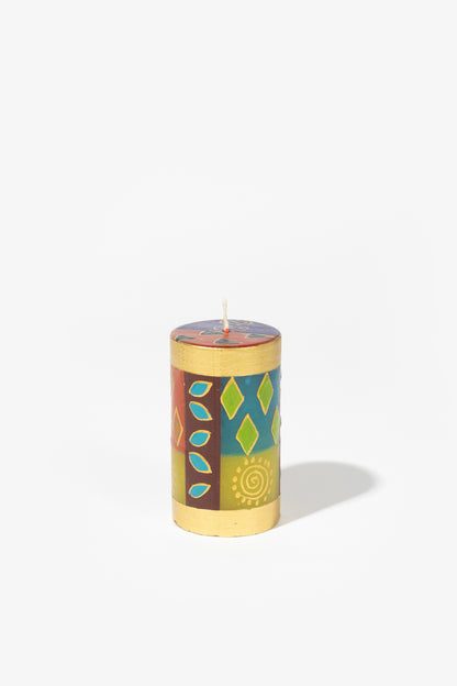 Hand Painted Pillar Candle - African Mineral
