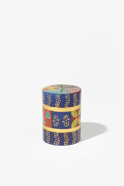 Hand Painted Pillar Candle - African Mineral