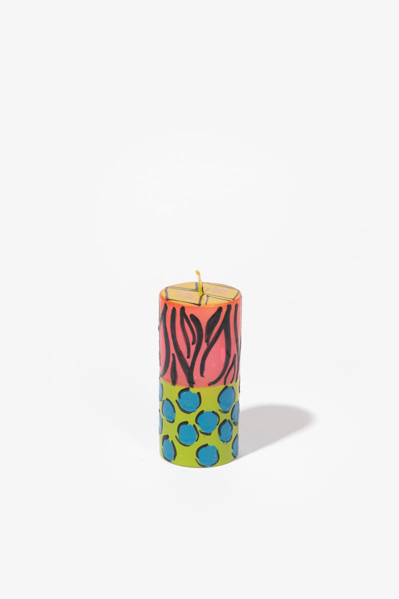 Hand Painted Pillar Candle - Afro Chic