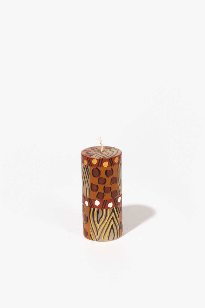 Hand Painted Pillar Candle - Animal Print